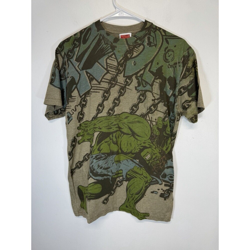 HULK Marvel Comics Men's 2009 All Over Print RARE Unique Design Cotton Sz M